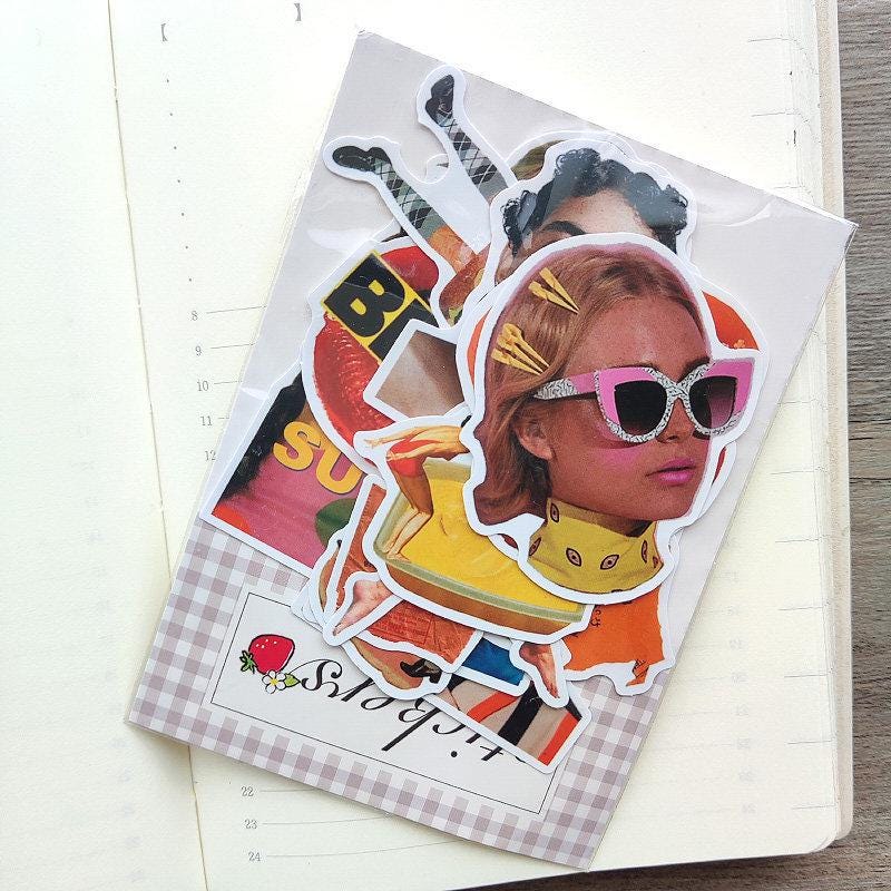 Y2K Quirky Stickers Pack Funny Faces Food Lips Sunglasses Laptop Journal Decals
