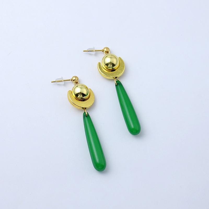 Maomao Inspired Earrings Green Jade Drop, Anime Cosplay Jewelry, Apothecary Diaries Gift