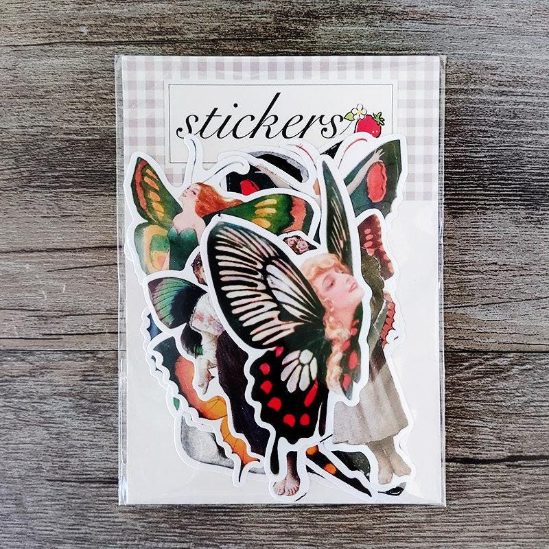 Butterfly Stickers, Vintage Nature Journaling & Scrapbook Decals