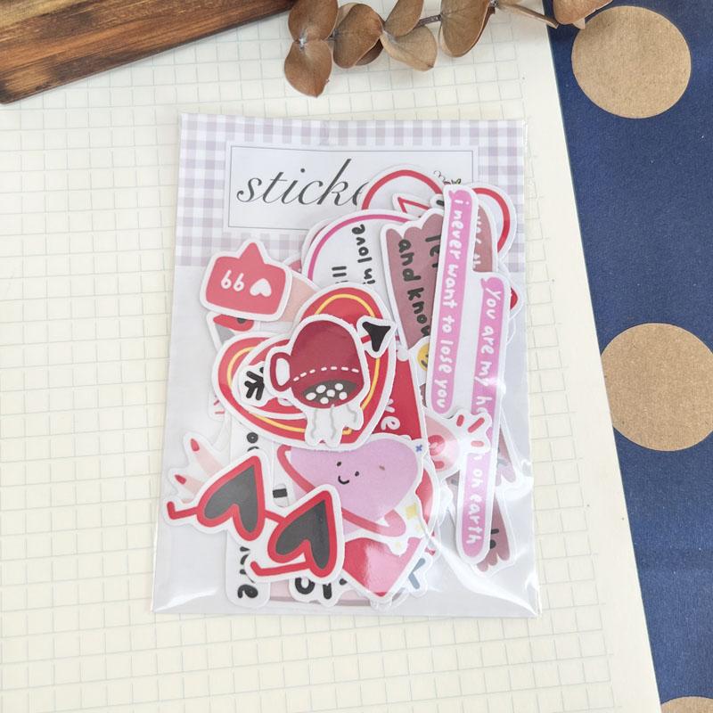 Kawaii Love Message Stickers Pack – Romantic Scrapbook & Planner Decor