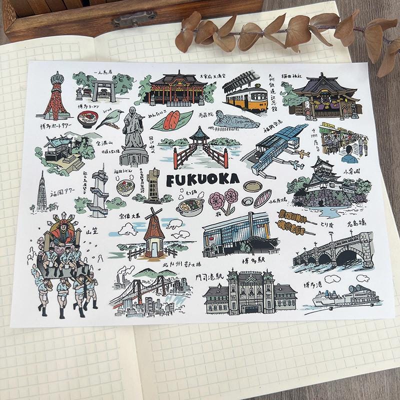 Japan Travel Stickers: Tokyo, Kyoto, Mt. Fuji (Waterproof PVC)