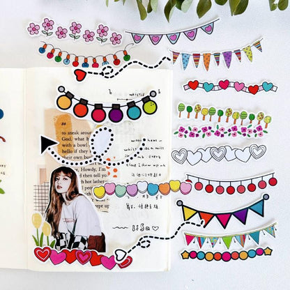 Festive Banner Stickers | Planner & Journal Essentials, Decorative Garland Borders