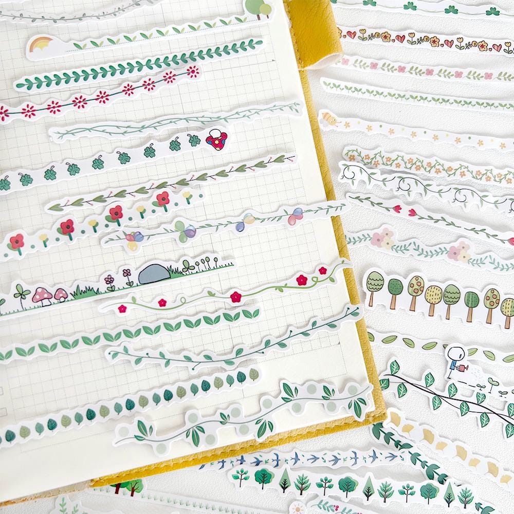 Festive Banner Stickers | Planner & Journal Essentials, Decorative Garland Borders