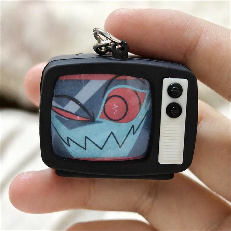 Hazbin Hotel Vox Light-Up & Sound Creative Mini TV Keychain White Noise Only