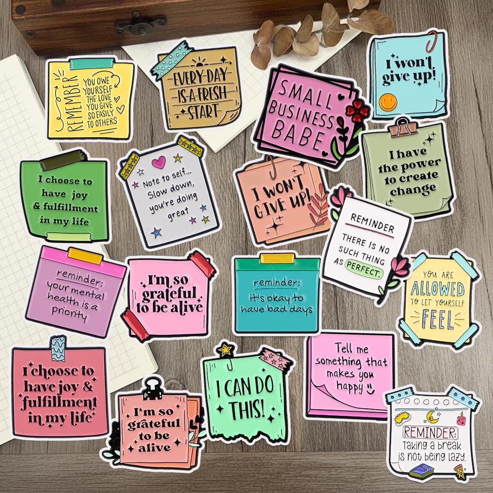 Motivational Self Care Stickers, Positive Affirmation Inspirational Sticker Pack for Journals, Laptops, Planners, Kindle