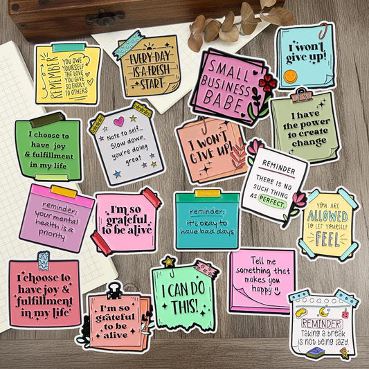 Motivational Self Care Stickers, Positive Affirmation Inspirational Sticker Pack for Journals, Laptops, Planners, Kindle