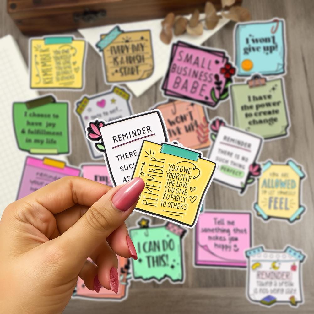 Motivational Self Care Stickers, Positive Affirmation Inspirational Sticker Pack for Journals, Laptops, Planners, Kindle