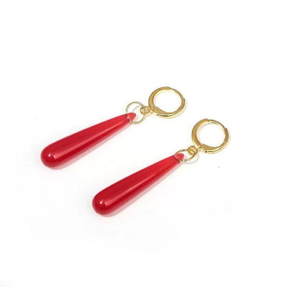 Frieren Red Teardrop Earrings, Elf Resin Drop Dangle, Anime Cosplay Jewelry Gift