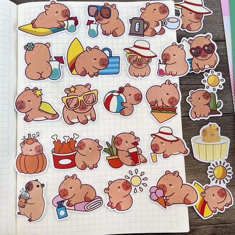 Capybara Life Sticker Pack | Vinyl Decals for Journals, Planners & Gifts