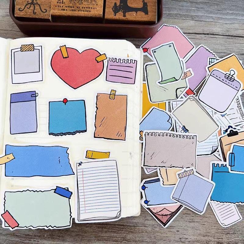 Writable Memo Stickers, Ripped Edge Note Labels for Journal Planner Scrapbook