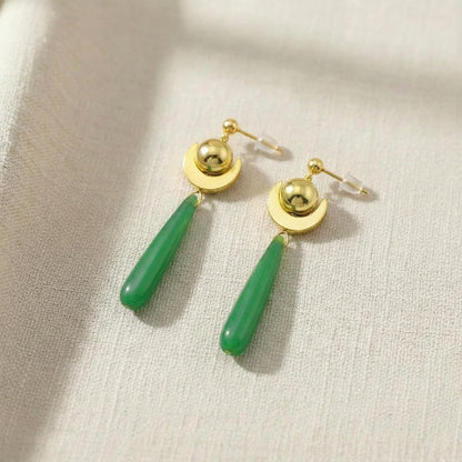 Maomao Inspired Earrings Green Jade Drop, Anime Cosplay Jewelry, Apothecary Diaries Gift