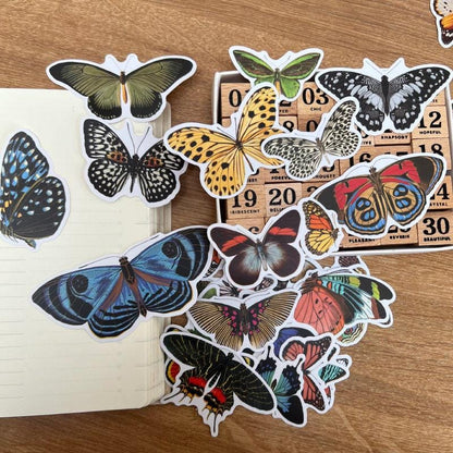 Butterfly Stickers, Vintage Nature Journaling & Scrapbook Decals