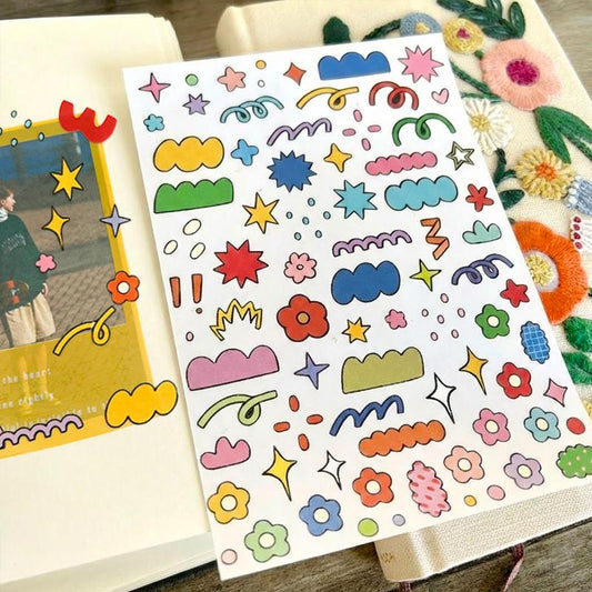 Kawaii Floral Ribbon Sticker: Journaling and Photo Decor Supplies