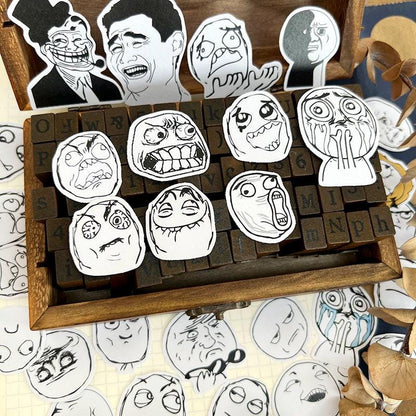 Funny Meme Stickers Pack – Cartoon Reaction Stickers for Planner, Journal, Scrapbook & Laptop