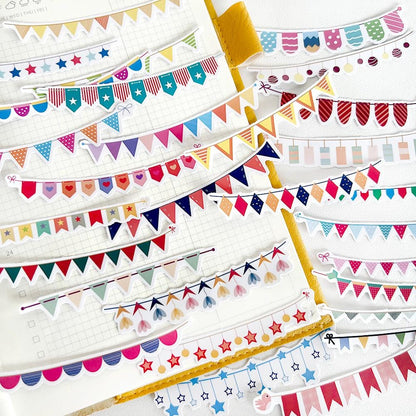 Festive Banner Stickers | Planner & Journal Essentials, Decorative Garland Borders