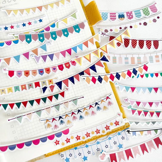 Festive Banner Stickers | Planner & Journal Essentials, Decorative Garland Borders