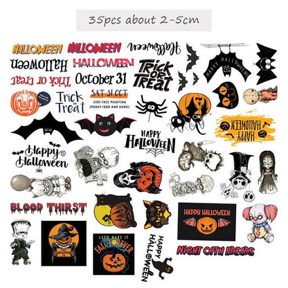 Vintage Halloween Stickers, Gothic Occult Decals, Spooky Ghost Bat Moon Art for Planners
