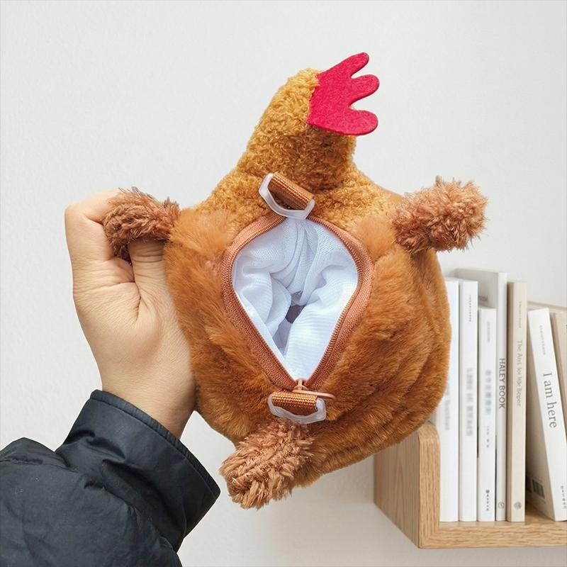 Plush Chicken Crossbody Bag, Soft Rooster Toy Phone Purse