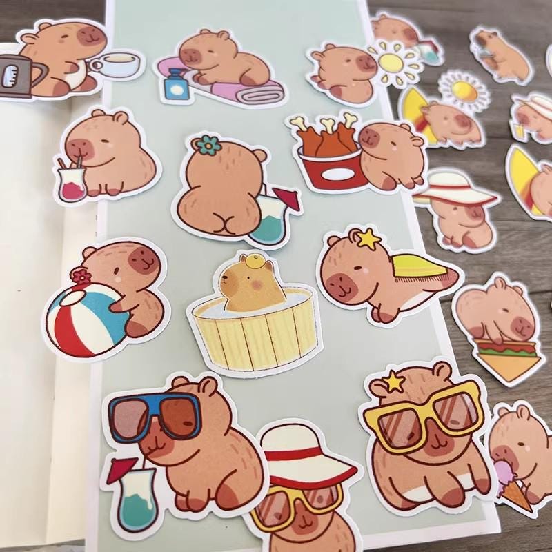 Capybara Life Sticker Pack | Vinyl Decals for Journals, Planners & Gifts