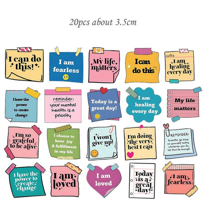 Motivational Self Care Stickers, Positive Affirmation Inspirational Sticker Pack for Journals, Laptops, Planners, Kindle