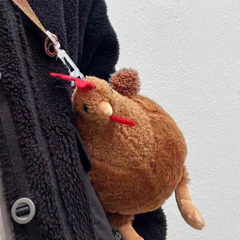 Plush Chicken Crossbody Bag, Soft Rooster Toy Phone Purse