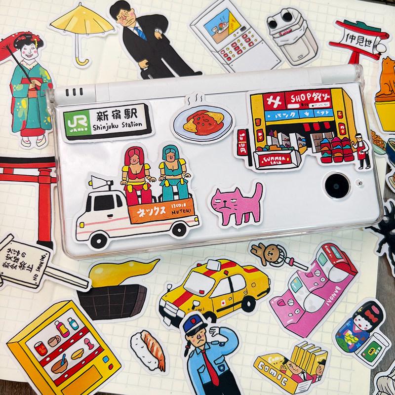 Japan Street Signs & Brand Logo Stickers Pack | 25pcs Japanese Travel Stickers for Laptop Journal