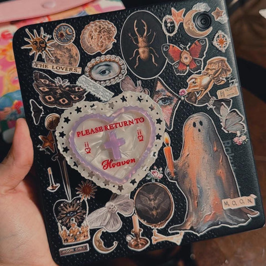 Vintage Halloween Stickers, Gothic Occult Decals, Spooky Ghost Bat Moon Art for Planners