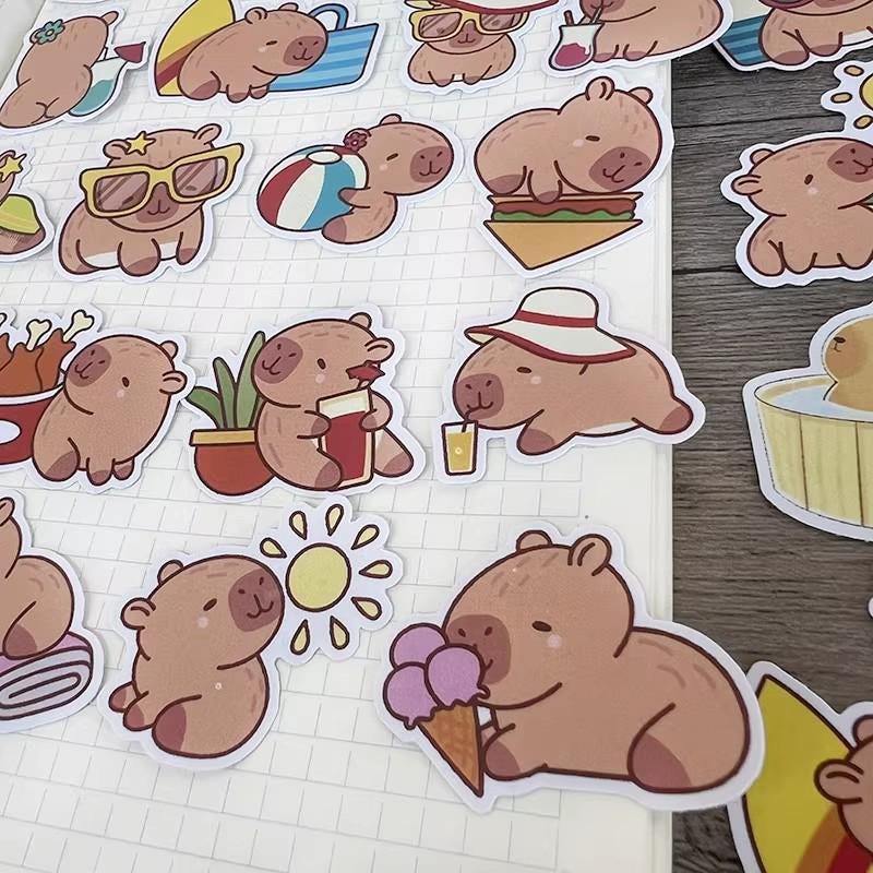 Capybara Life Sticker Pack | Vinyl Decals for Journals, Planners & Gifts