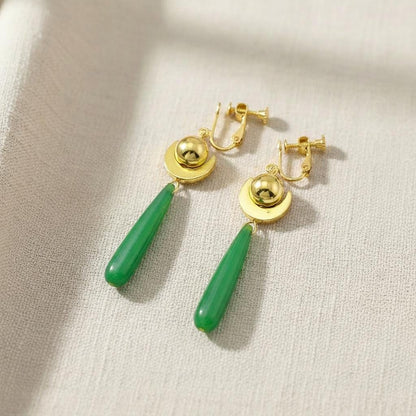 Maomao Inspired Earrings Green Jade Drop, Anime Cosplay Jewelry, Apothecary Diaries Gift
