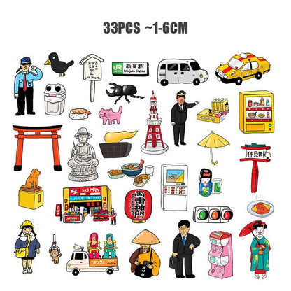 Japan Street Signs & Brand Logo Stickers Pack | 25pcs Japanese Travel Stickers for Laptop Journal