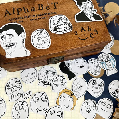 Funny Meme Stickers Pack – Cartoon Reaction Stickers for Planner, Journal, Scrapbook & Laptop