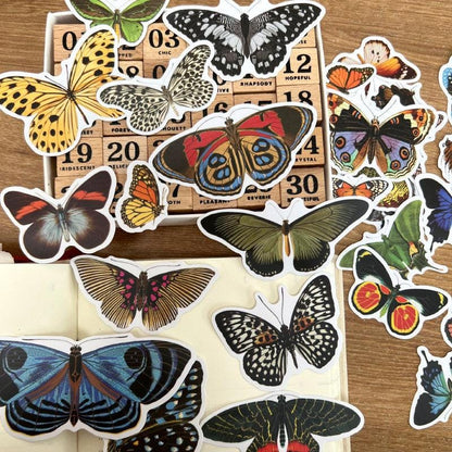 Butterfly Stickers, Vintage Nature Journaling & Scrapbook Decals