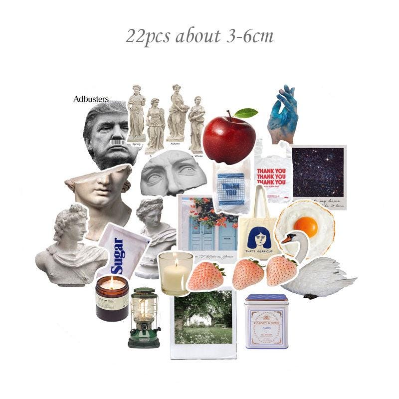 Greek Sculpture Stickers Pack - Statue Head Bust Ephemera Journal Collage Elements Y2K
