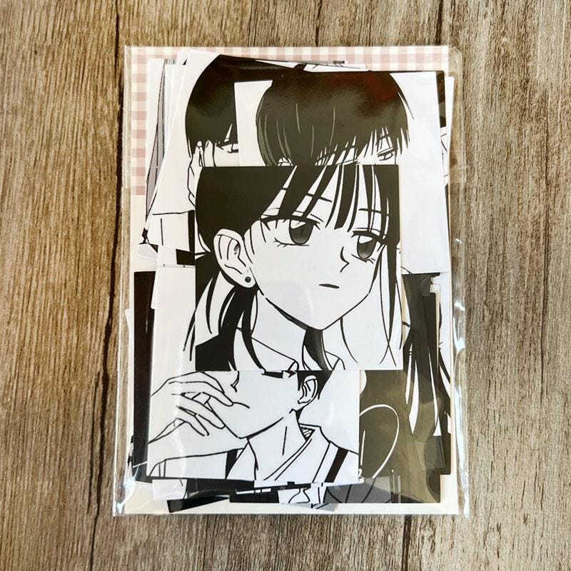 Horror Manga Stickers Pack, Dark Anime Gothic Decals