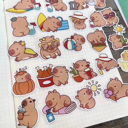 Capybara Life Sticker Pack | Vinyl Decals for Journals, Planners & Gifts