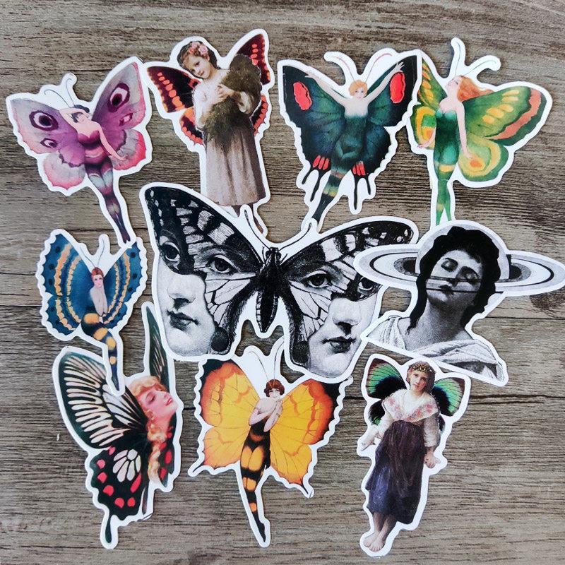 Butterfly Stickers, Vintage Nature Journaling & Scrapbook Decals
