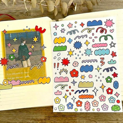 Kawaii Floral Ribbon Sticker: Journaling and Photo Decor Supplies