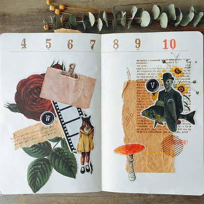Surreal Animal & Human Stickers - Unique Fantasy Designs for Scrapbooking