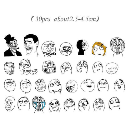 Funny Meme Stickers Pack – Cartoon Reaction Stickers for Planner, Journal, Scrapbook & Laptop