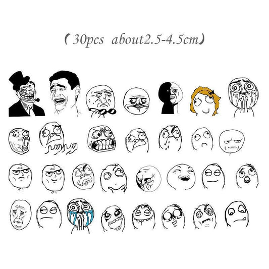 Funny Meme Stickers Pack – Cartoon Reaction Stickers for Planner, Journal, Scrapbook & Laptop
