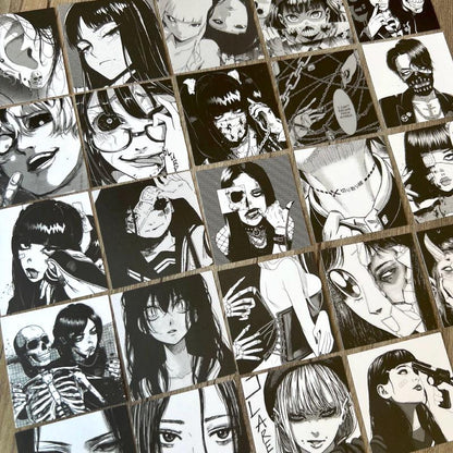 Horror Manga Stickers Pack, Dark Anime Gothic Decals