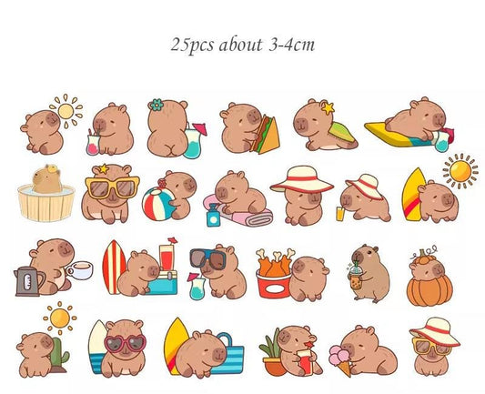 Capybara Life Sticker Pack | Vinyl Decals for Journals, Planners & Gifts
