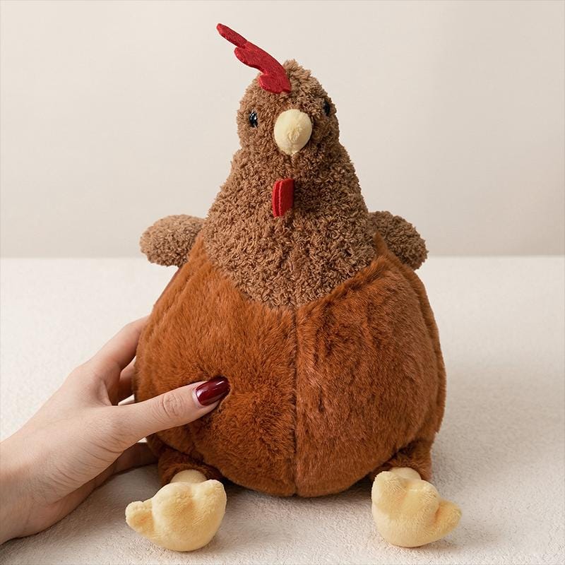 Plush Chicken Crossbody Bag, Soft Rooster Toy Phone Purse