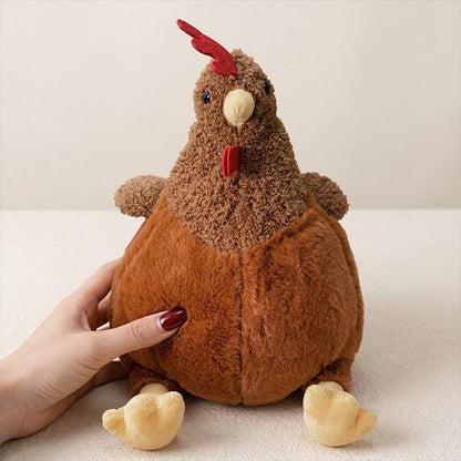 Plush Chicken Crossbody Bag, Soft Rooster Toy Phone Purse