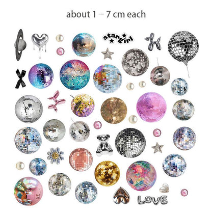 Retro Disco Ball Sticker Pack – Holographic Party Stickers for Journal, Scrapbook, Laptop