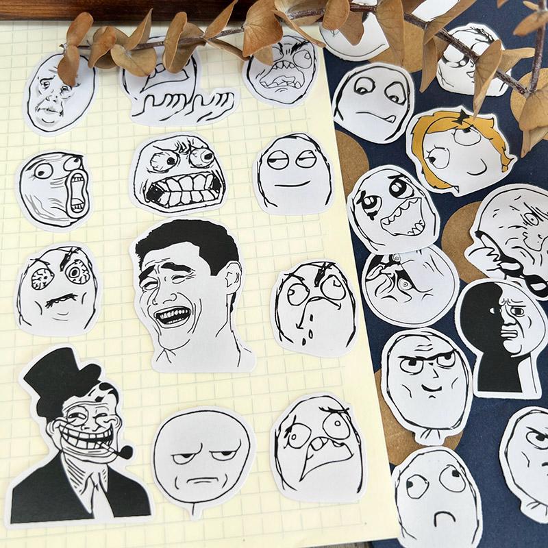 Funny Meme Stickers Pack – Cartoon Reaction Stickers for Planner, Journal, Scrapbook & Laptop