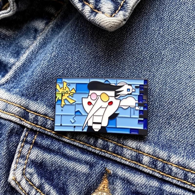 Spamton Fan Badge | Deltarune Inspired Pin | Indie Game Character Collectible