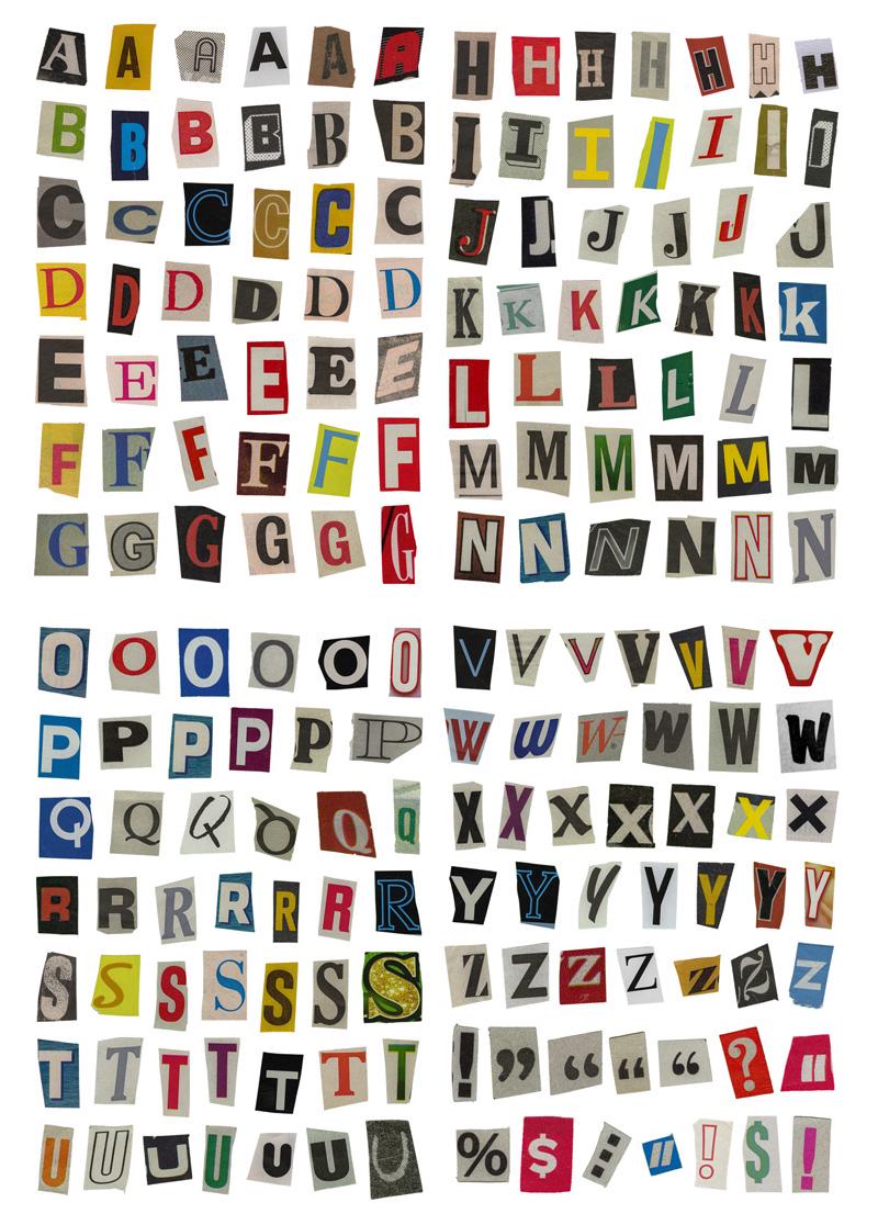 Ransom Letter Alphabet Stickers, Magazine Style Cutout Letters, Scrapbook & Junk Journal Sticker Sheet