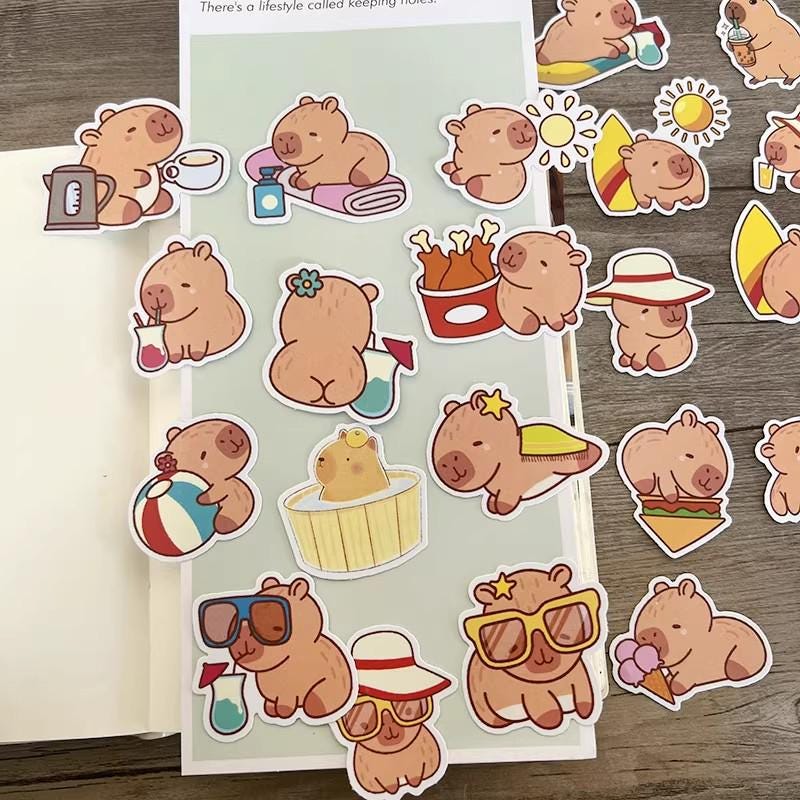 Capybara Life Sticker Pack | Vinyl Decals for Journals, Planners & Gifts