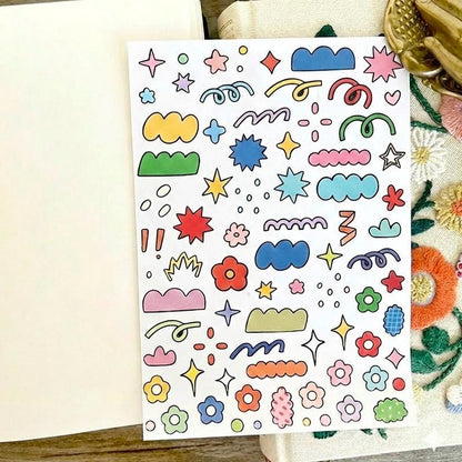Kawaii Floral Ribbon Sticker: Journaling and Photo Decor Supplies